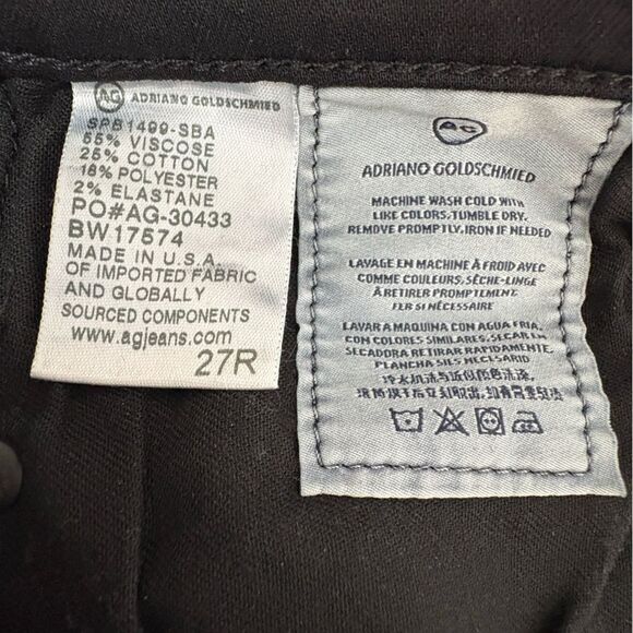 AG Adriano Goldschmied Black "The Middi Ankle" mid-rise legging ankle 27R - Picture 6 of 9